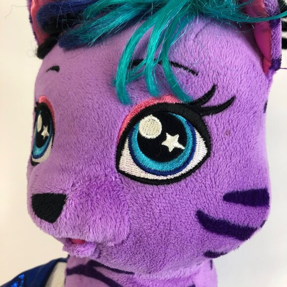 Build-A-Bear HG Honey Girls Teegan Plush 20" Purple Tiger Cat Stuffed Animal - Picture 12 of 13